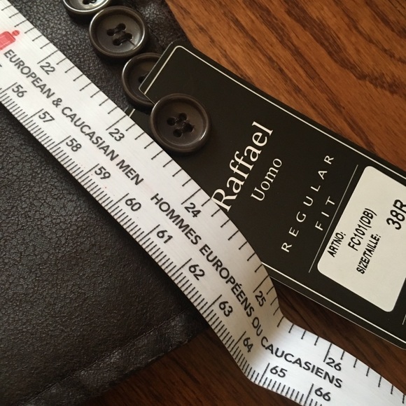 Mens 38R large black sports jacket blazer button unique brown Raffael Uomo - Picture 7 of 16